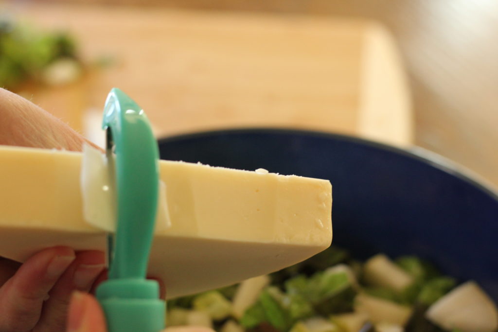 shaving asiago cheese