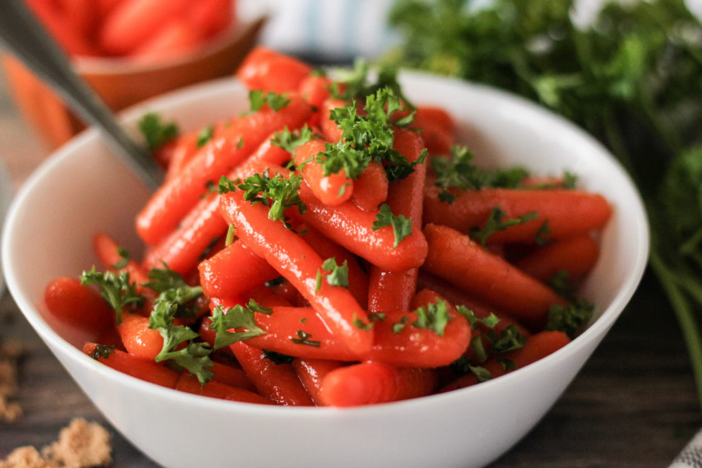 simple glazed carrots image of glazed carrots topped with parsley