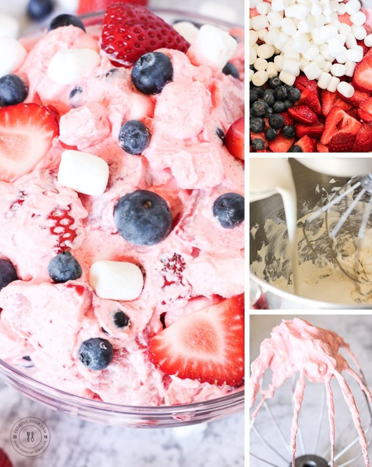 strawberry fluff collage