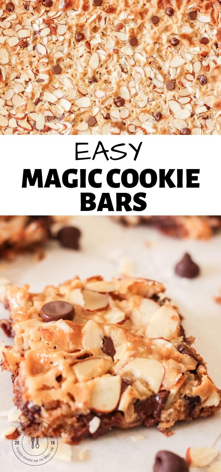 Magic Cookie Bars are layers of delicious graham cracker crust, covered with a gooey caramely layer stuffed with chocolate, nuts, and coconut. These Magic Cookie Bars are perfect to bring to parties, picnics, or just a simple dessert. #cookiebars #cookierecipes #magiccookies