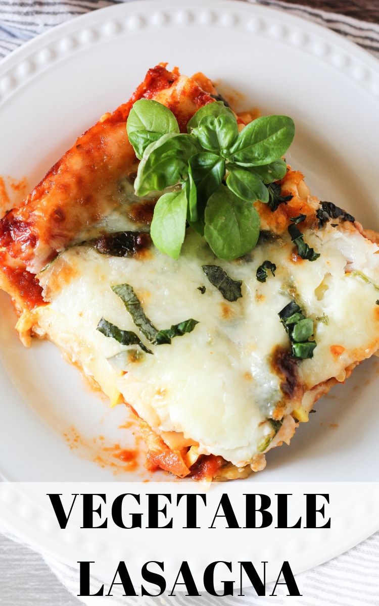 This Easy Vegetable Lasagna Recipe is loaded with fresh zucchini, yellow squash and spinach! Layered with lasagna noodles cheese and marinara, this is the perfect recipe for Feeding Your Fam or sharing with friends! #veggielasagna #lasagna