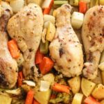 lemon chicken on a sheet pan