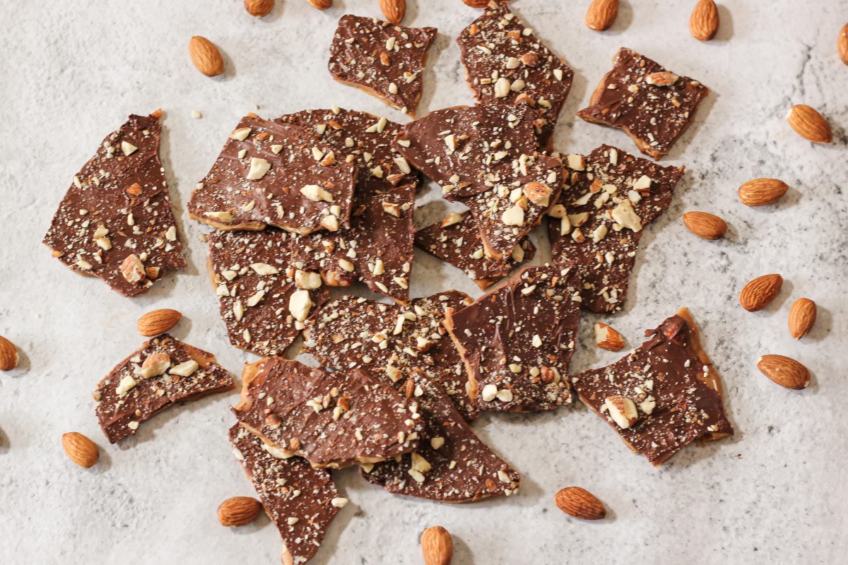 pile of english toffee pieces