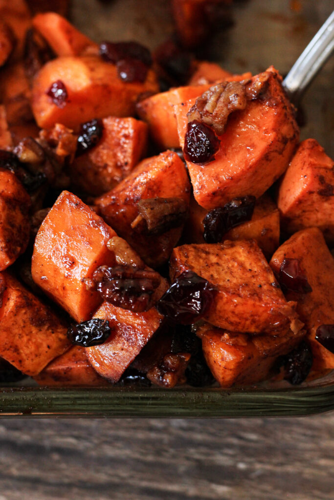 spoonful of roasted sweet potatoes