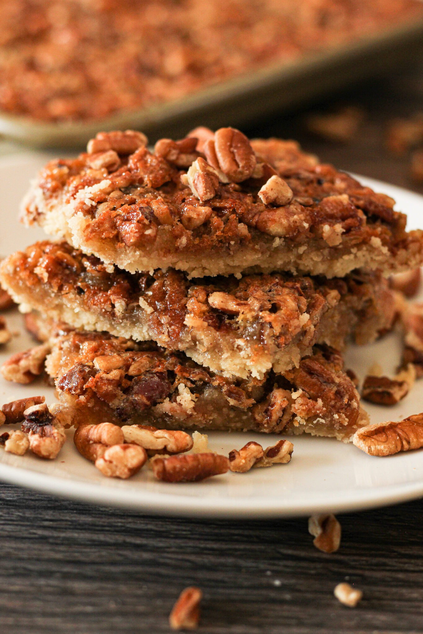 stacked pecan pie squares