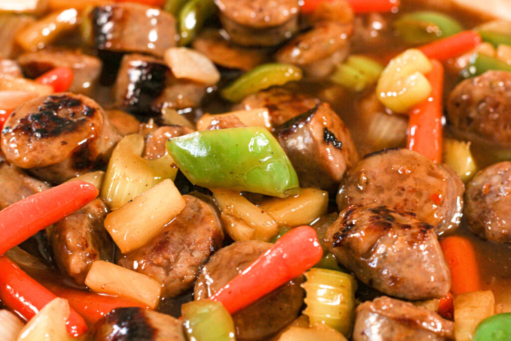 sausages in sweet and sour sauce