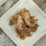 caramel apple bread pudding slice