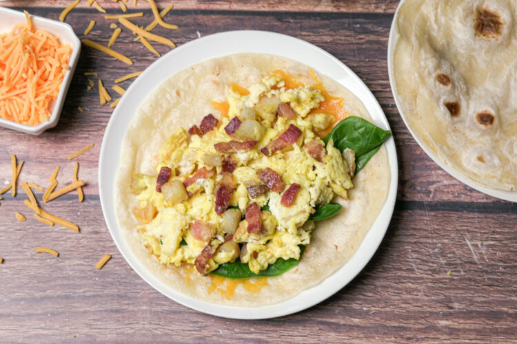 breakfast burrito on a plate