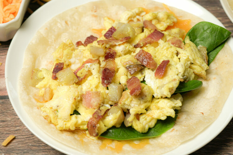 breakfast burrito opened