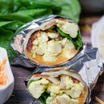 breakfast burritos cut in half