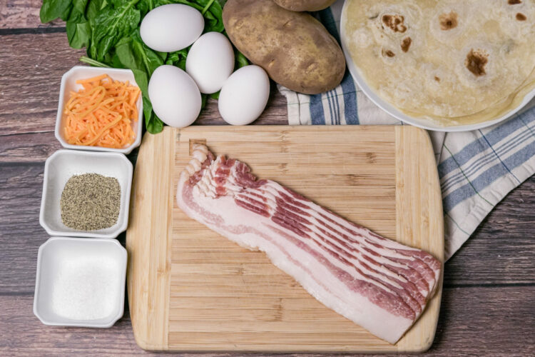 ingredients for breakfast burritos