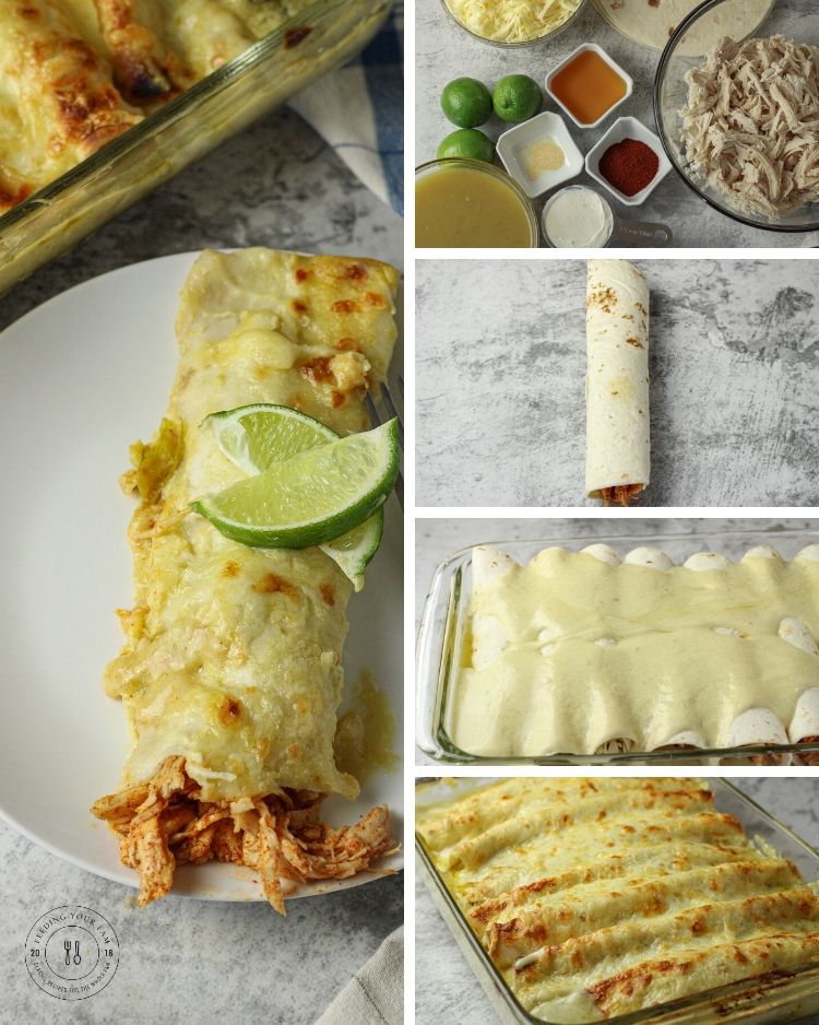 collage of how to make enchiladas