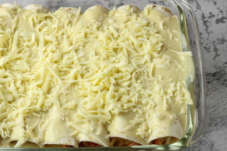 enchiladas covered in cheese