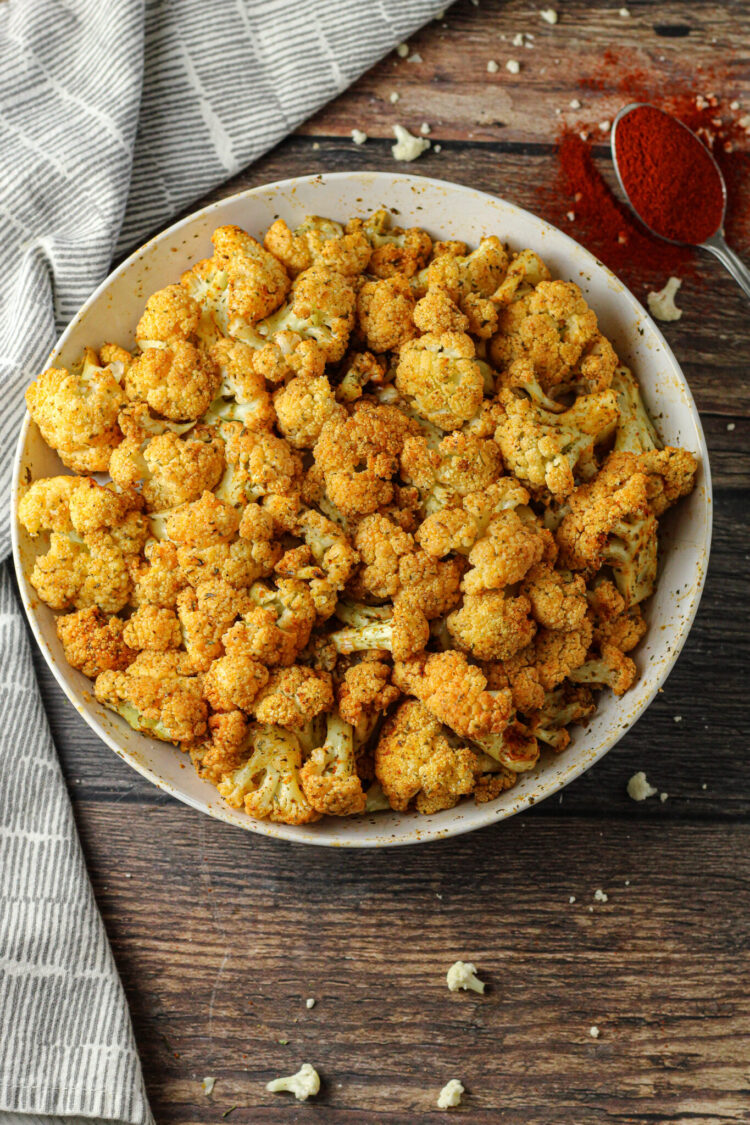 seasoned oven baked cauliflower
