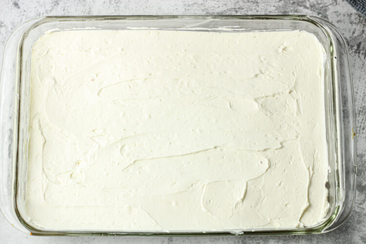 cream cheese layer on pretzel salad