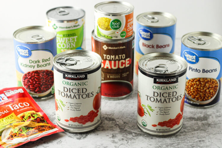 8 can taco soup cans that make up the ingredients