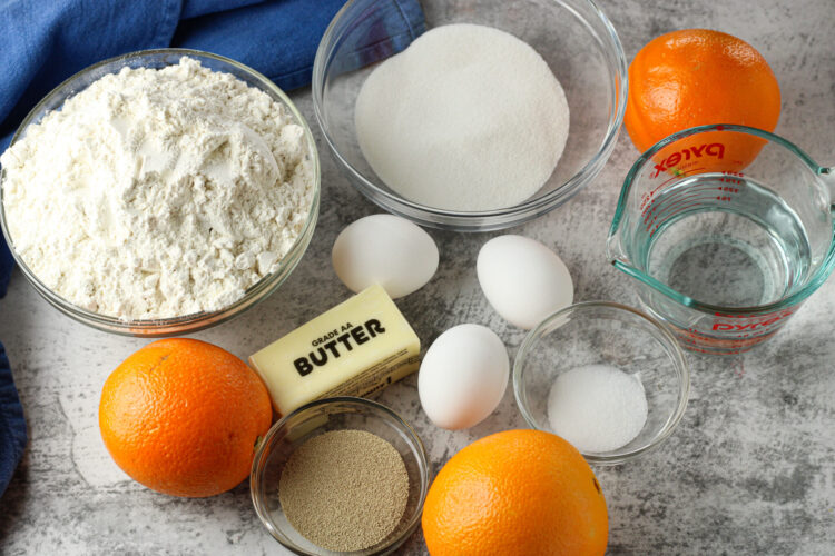 ingredients for orange rolls