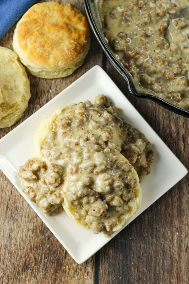 biscuits covered in gravy