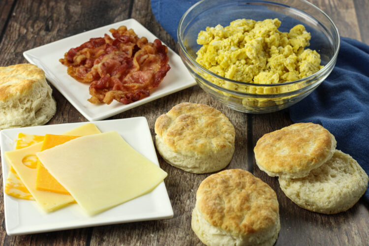 ingredients for breakfast sandwich
