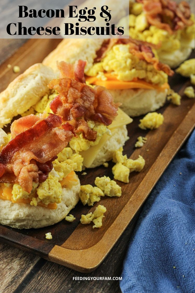 The ultimate breakfast sandwich is a biscuit with bacon egg and cheese. This has to be one of our favorite weekend breakfasts. This Bacon Egg and Cheese Biscuit sandwich is the perfect way to start any day!! bacon egg and cheese biscuits