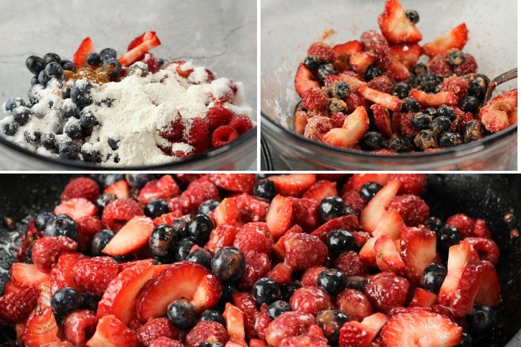 how to make berry crisp filling
