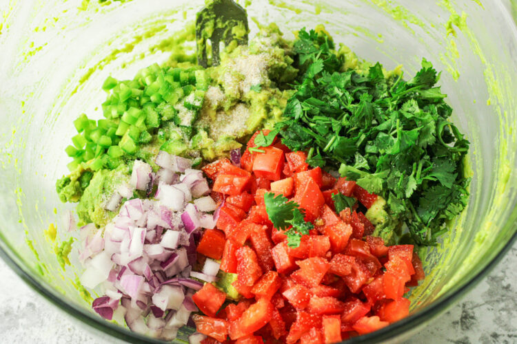 ingredient for guacamole sliced and in a bowl
