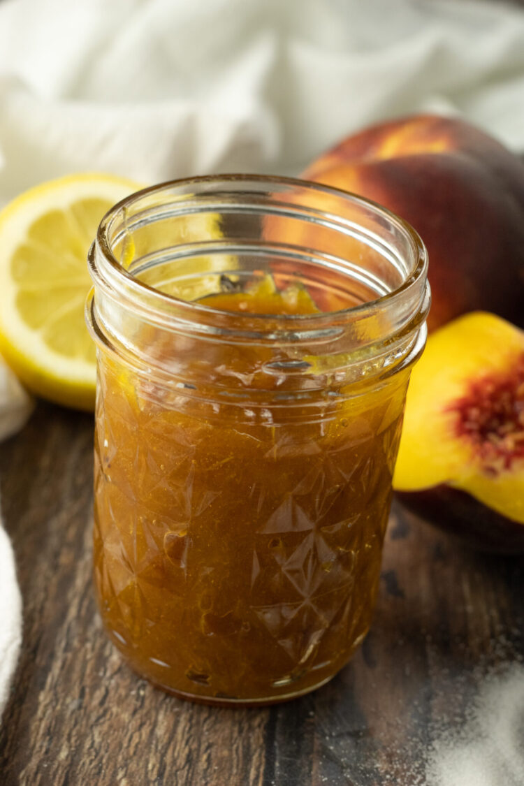 small jar of peach jam
