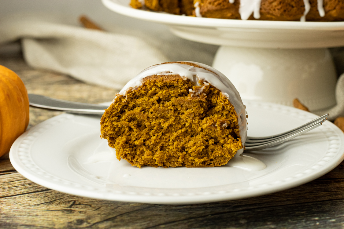 slice of pumpkin spice cake
