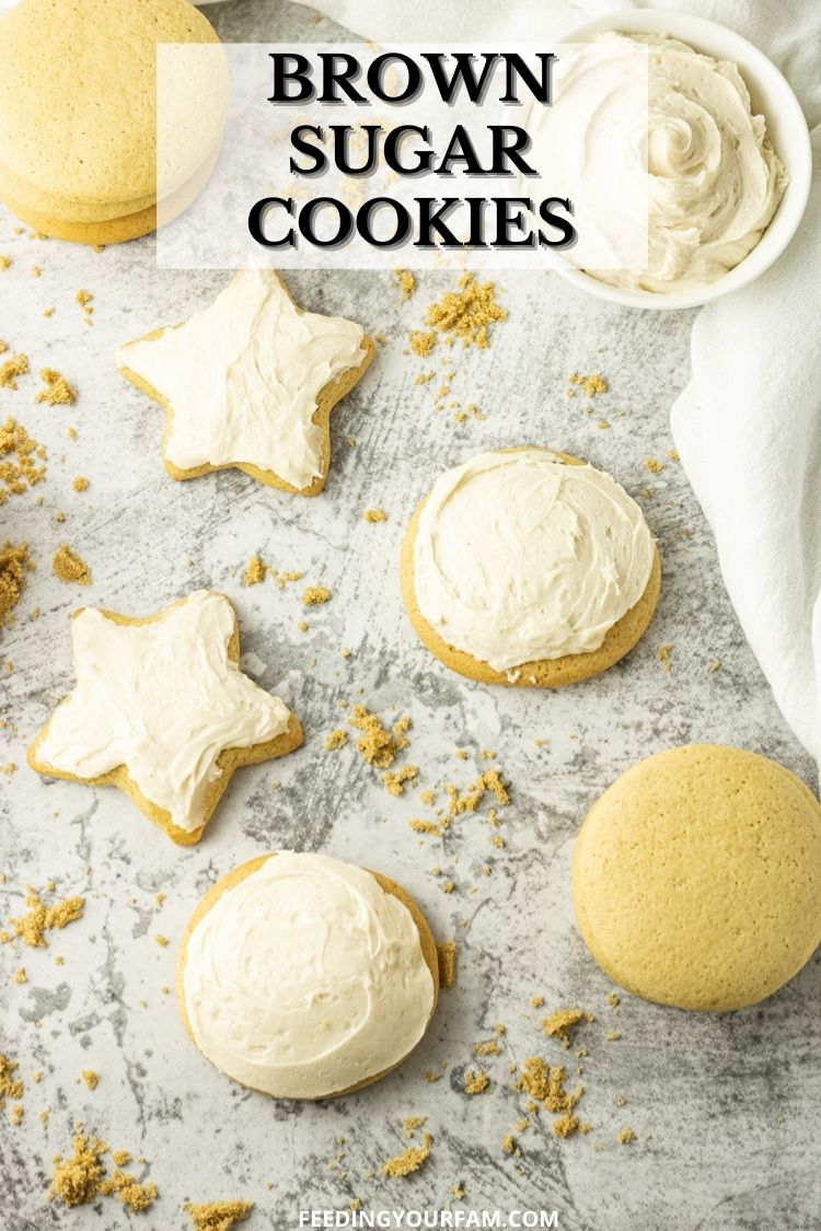Brown Sugar Cookies are soft, fluffy, delicious sugar cookies that are made with brown sugar that adds a TON of flavor to these cookies. You will quickly replace that plain old sugar cookie with this Brown Sugar Cookie Recipe once you give it a try! #brownsugar #sugarcookies #cookierecipe #holidaybaking