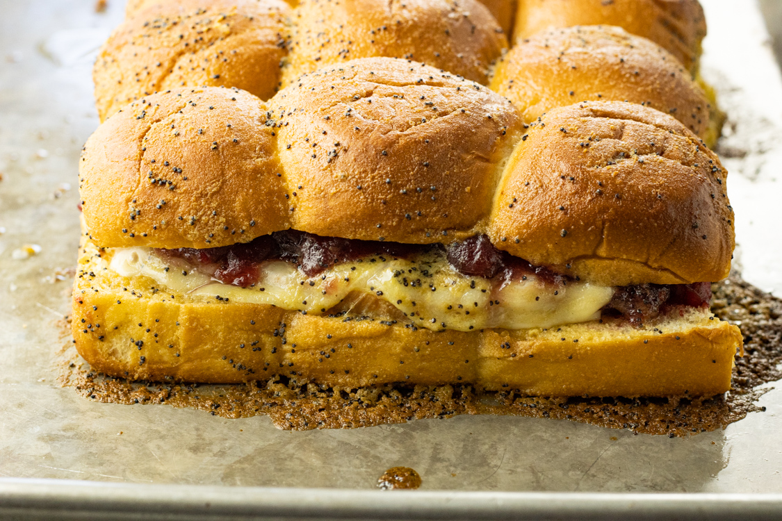 turkey, provolone, cranberry sliders