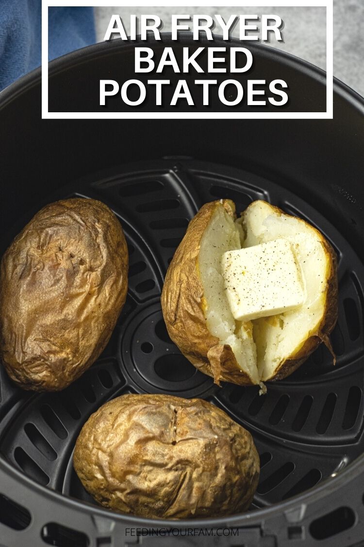 Air Fried Baked Potatoes are simple to make and come out with crispy skin and a perfectly fluffy flesh. 