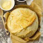 browned bread in a dutch oven