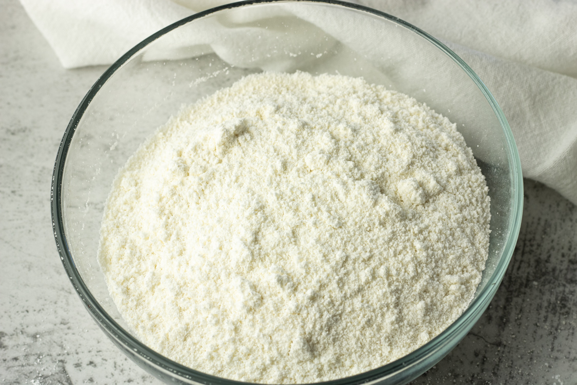 almond flour sifted with powdered sugar