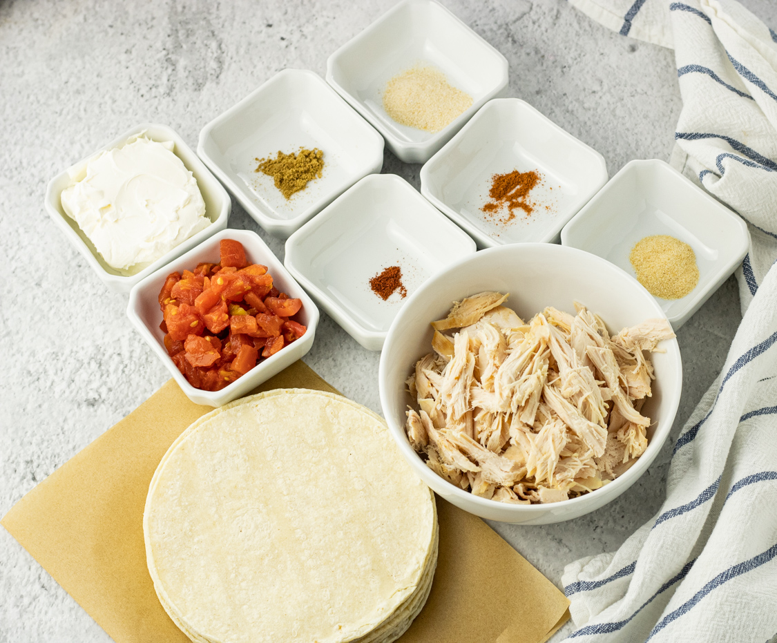 ingredients for chicken taquitos