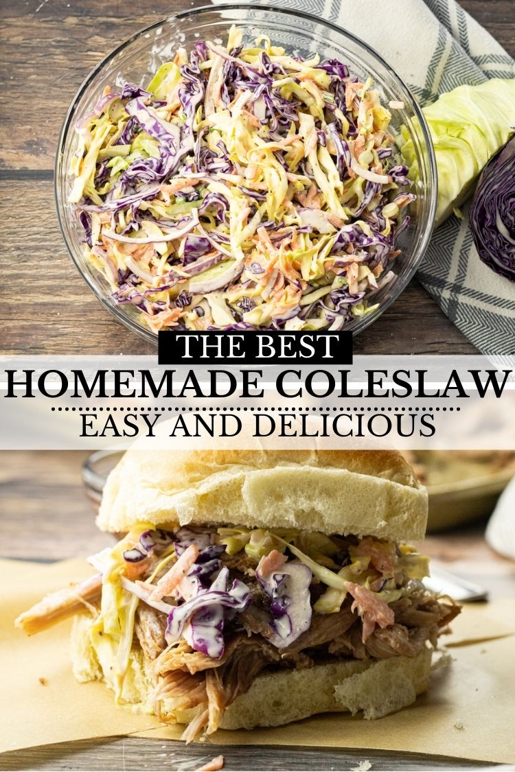 Homemade coleslaw is so easy to make. A combination of cabbages. onions, carrots and simple dressing make this coleslaw a party favorite every time!