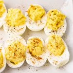 platter of deviled eggs