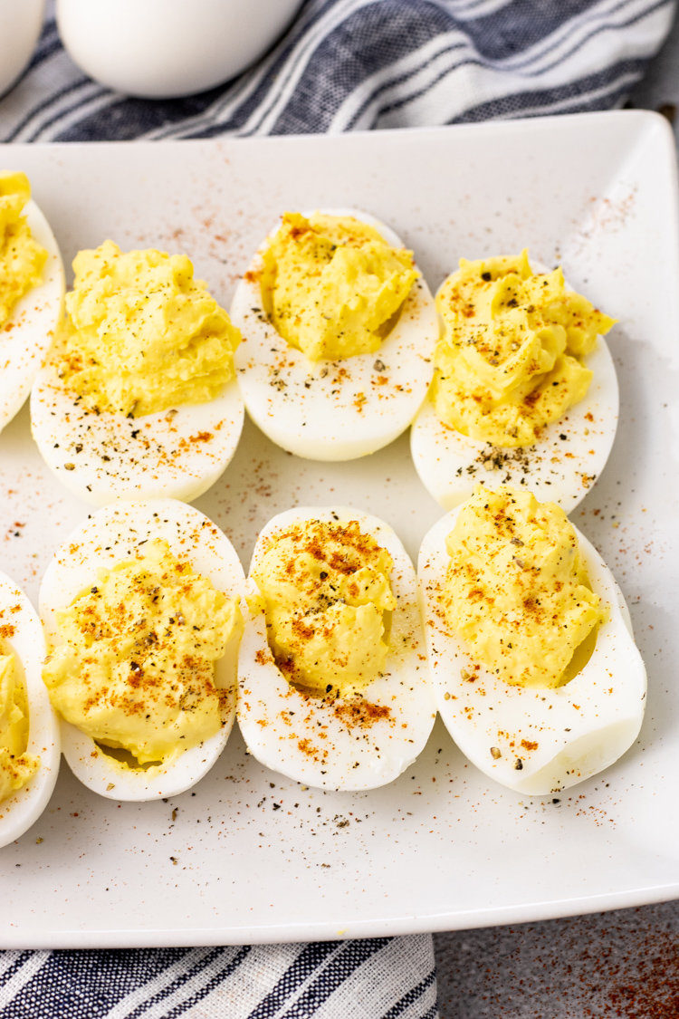 platter of deviled eggs