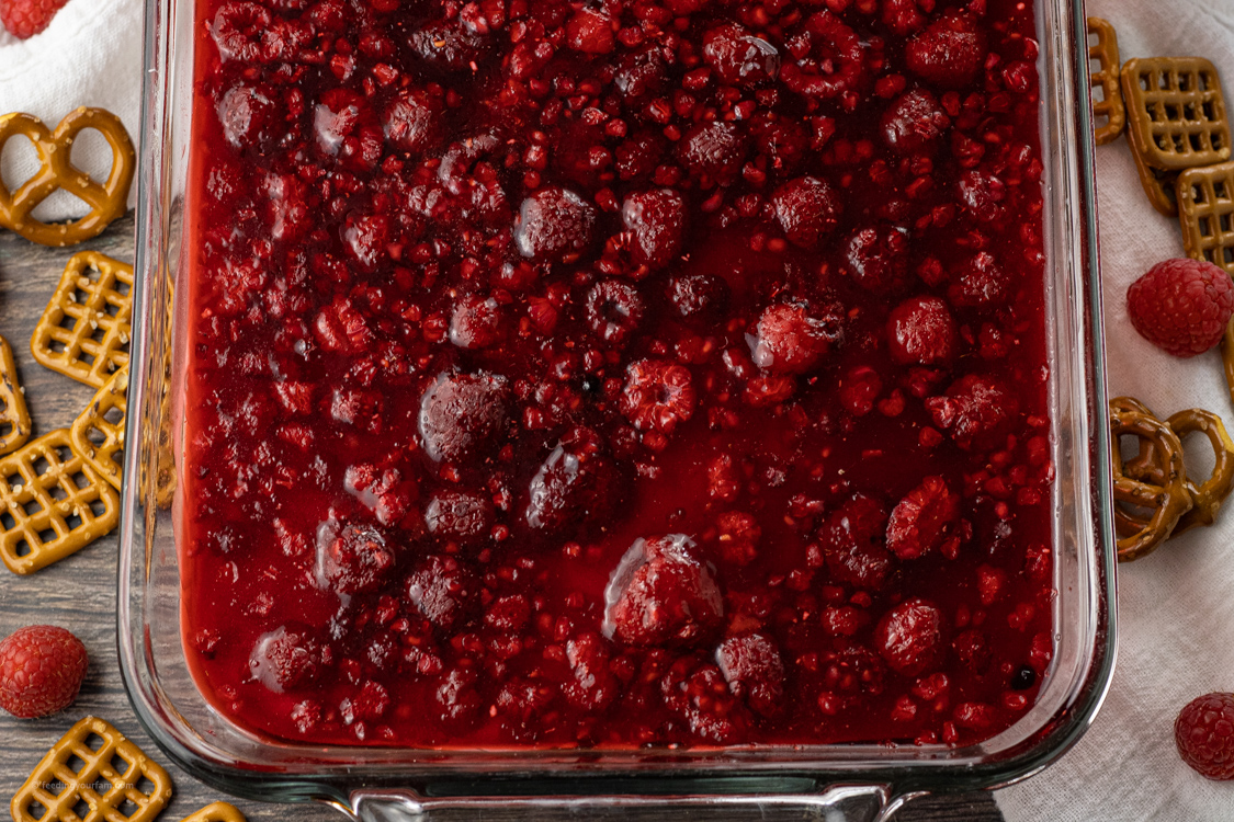 jello salad with raspberries