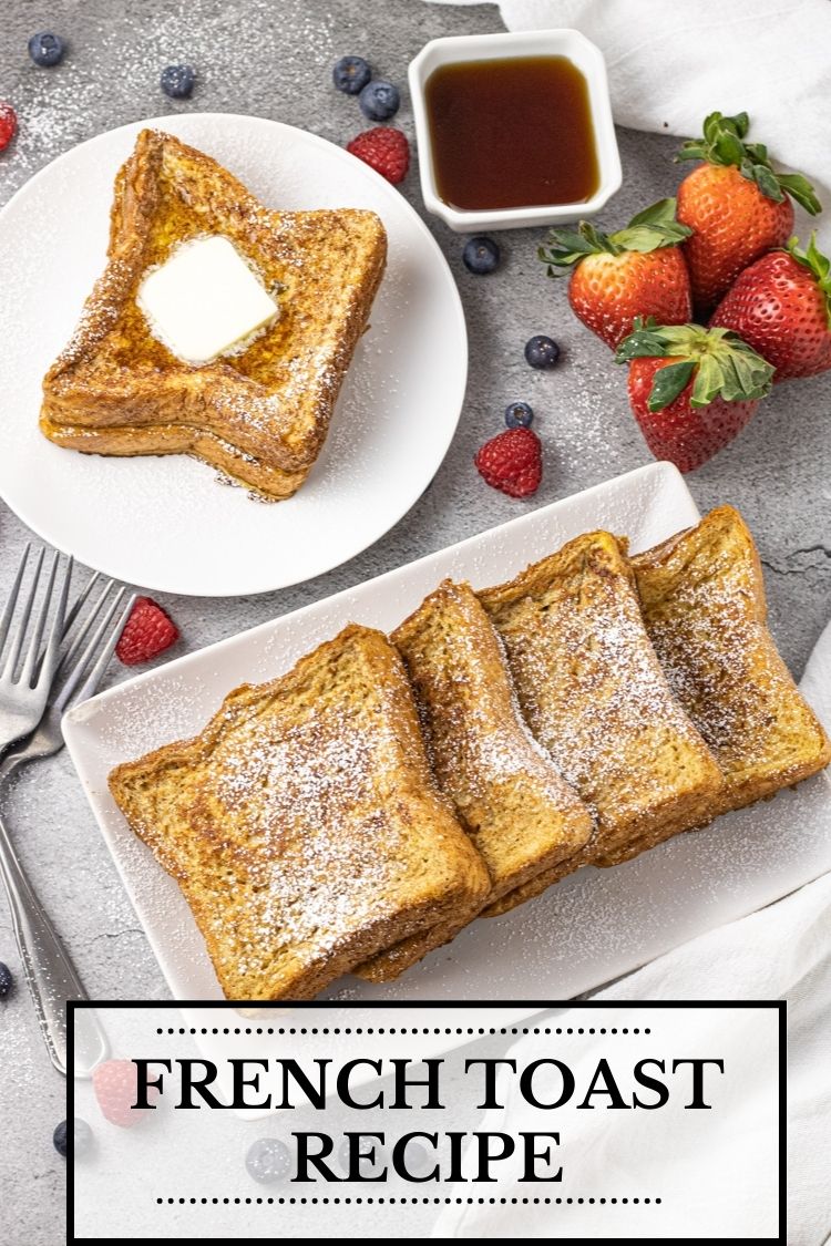 slices of french toast on a white plate