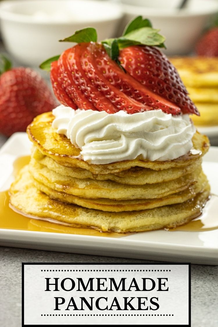 Pancakes are a breakfast, lunch and dinner classic. Made with just a few ingredients, this pancake recipe is so easy to make for a quick meal any day of the week. Pancakes from scratch are soft, fluffy, buttery, warm and delicious.