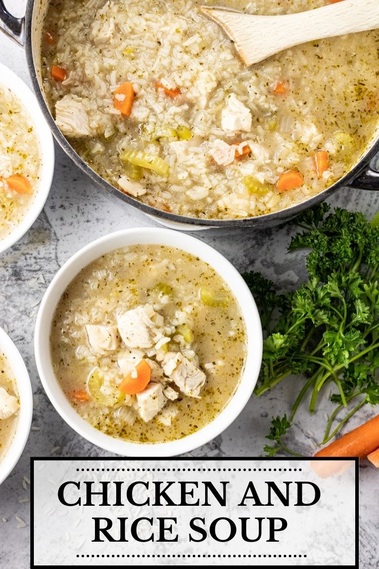 This Chicken and Rice Soup Recipe is a keeper. Loaded with tender chicken breasts, rice, vegetables and simple spices for tons of flavor. Easy Chicken and Rice Soup is so easy to make at home with just a little time and simple ingredients. 