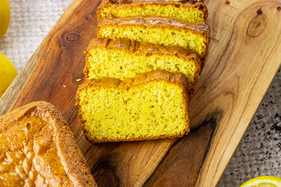 slices of yellow lemon bread