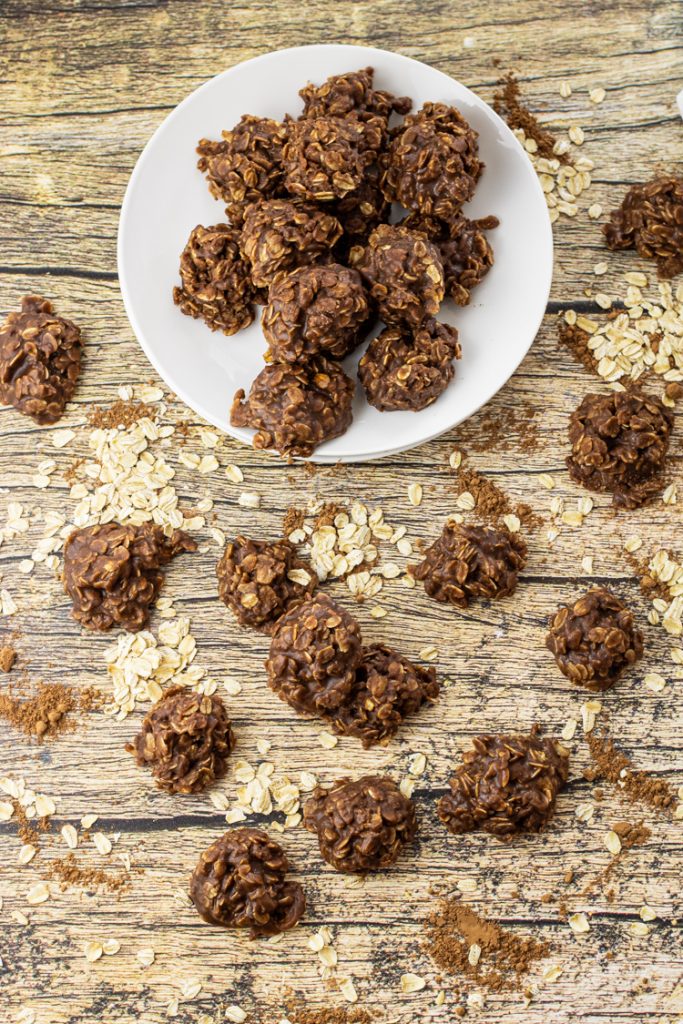 chocolate oatmeal cookies on a plate