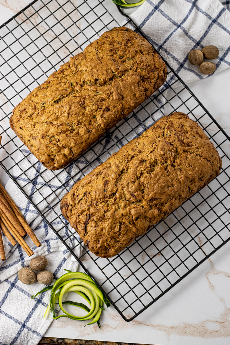 two loaves of zucchini bread