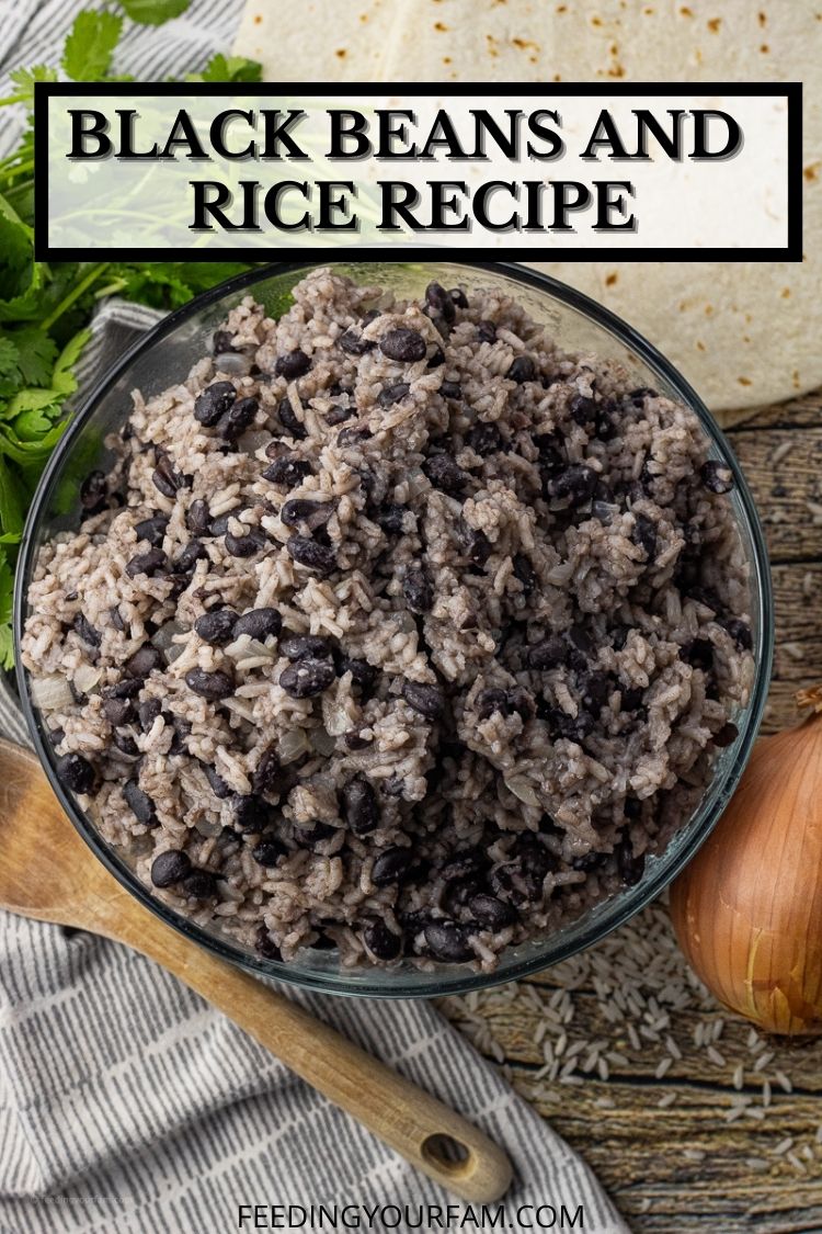 Black Beans and Rice is such a simple and staple side dish. This Black Beans and Rice Recipe is simply seasoned with onion, garlic and cumin.