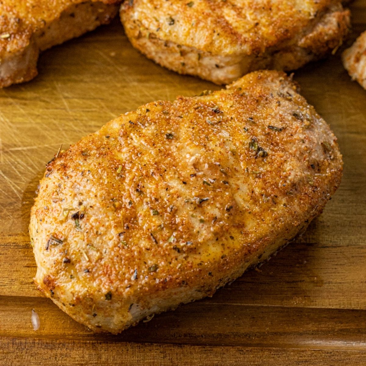 boneless pork chopped baked in an air fryer