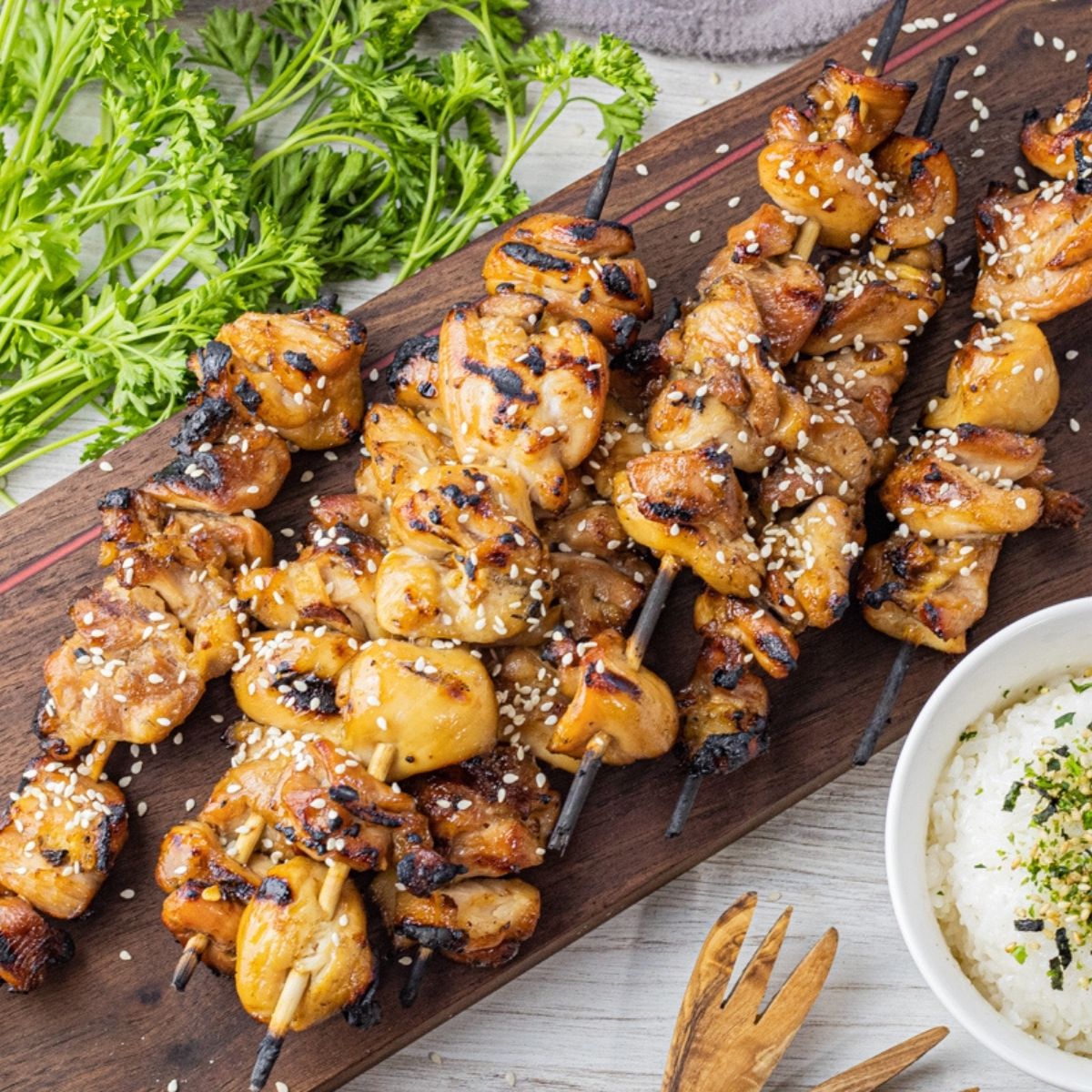 chicken grilled on skewers