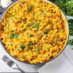 skillet taco pasta in a large skillet