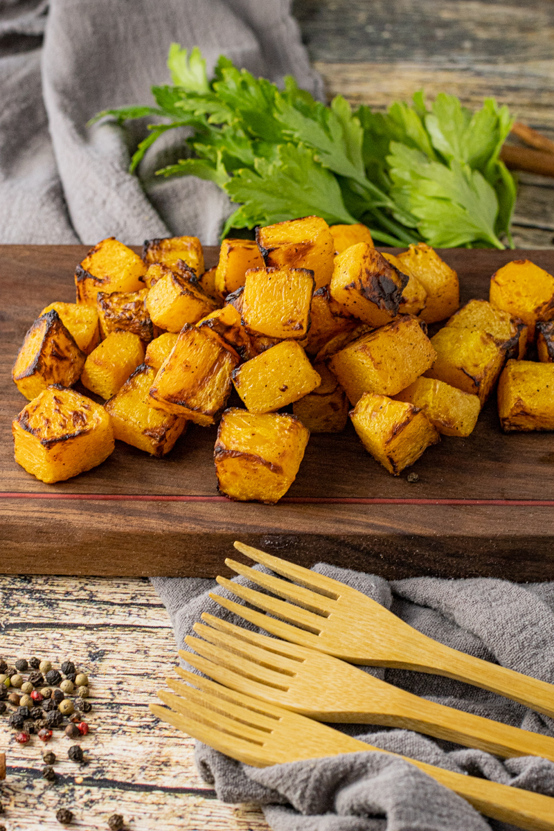 small cubes of cooked squash