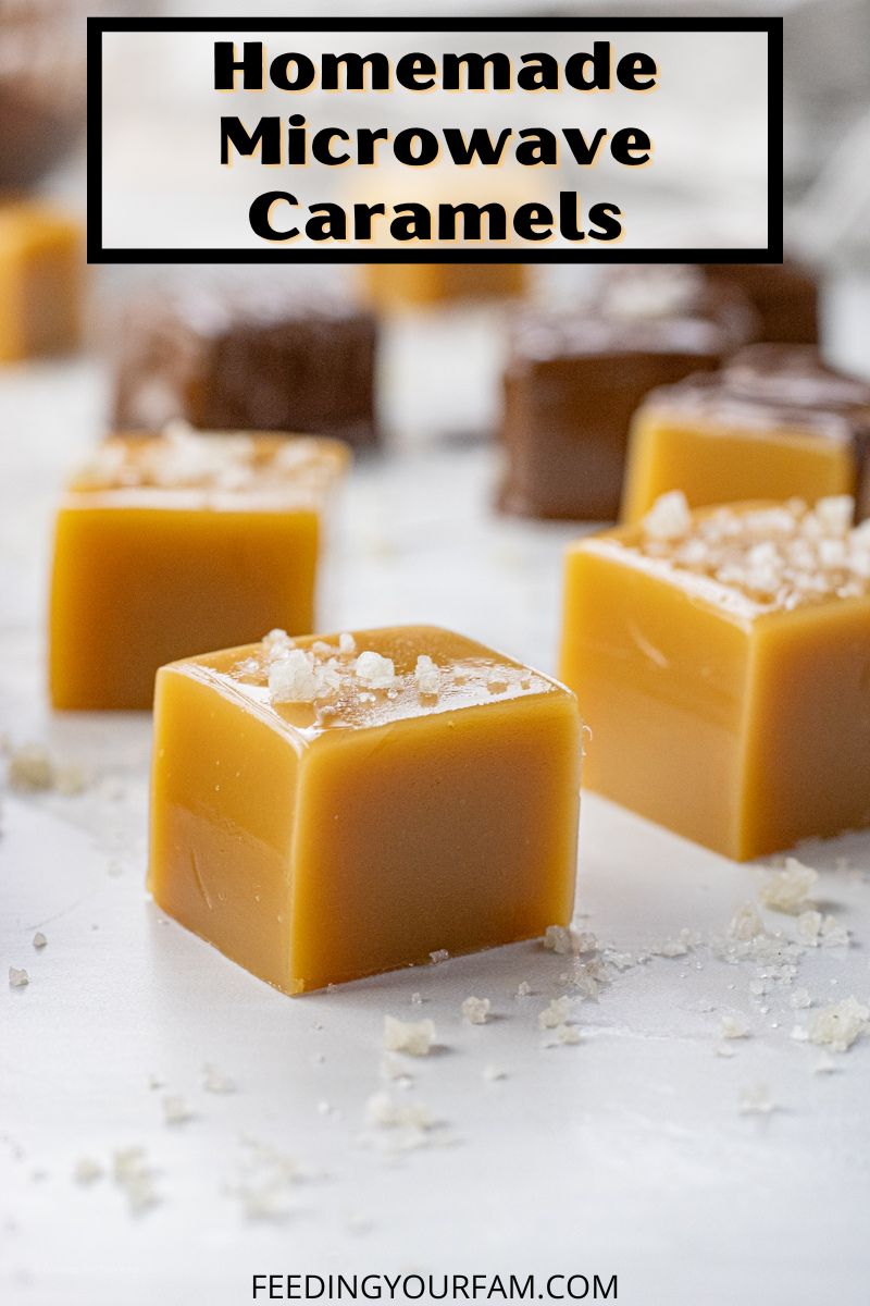 squares of homemade caramel 